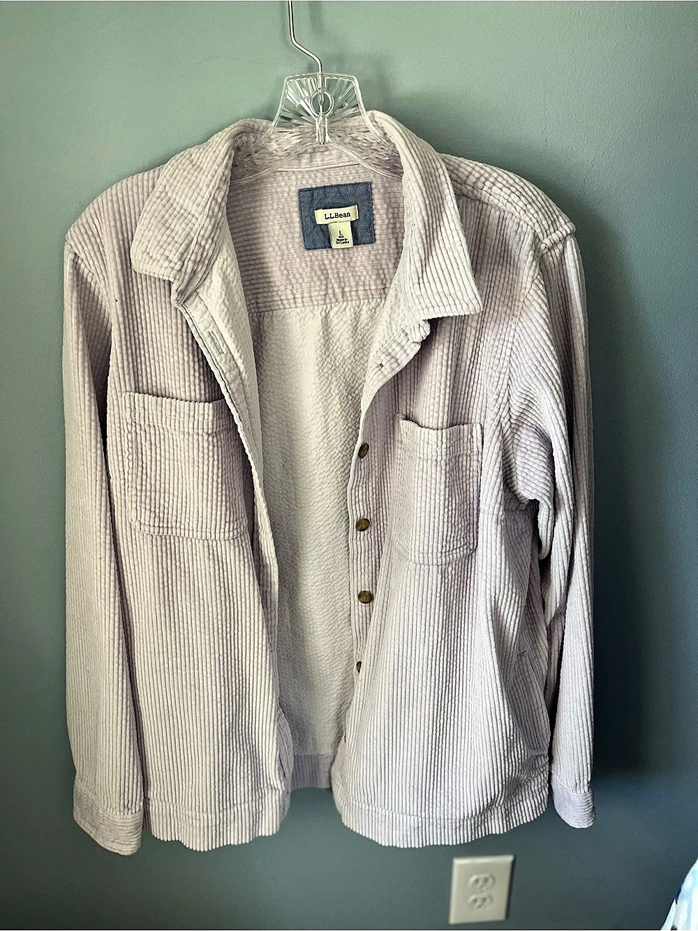 Large.Large.Bean Corduroy Shirt Jacket Women's Lila  Size Large
